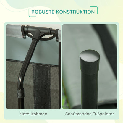 Elevated Dog Bed with Canopy, Pet Bed, Outdoor Dog Lounge with Roof, Breathable, Taft Fabric for Camping Gray 122 x 92 x 108 cm