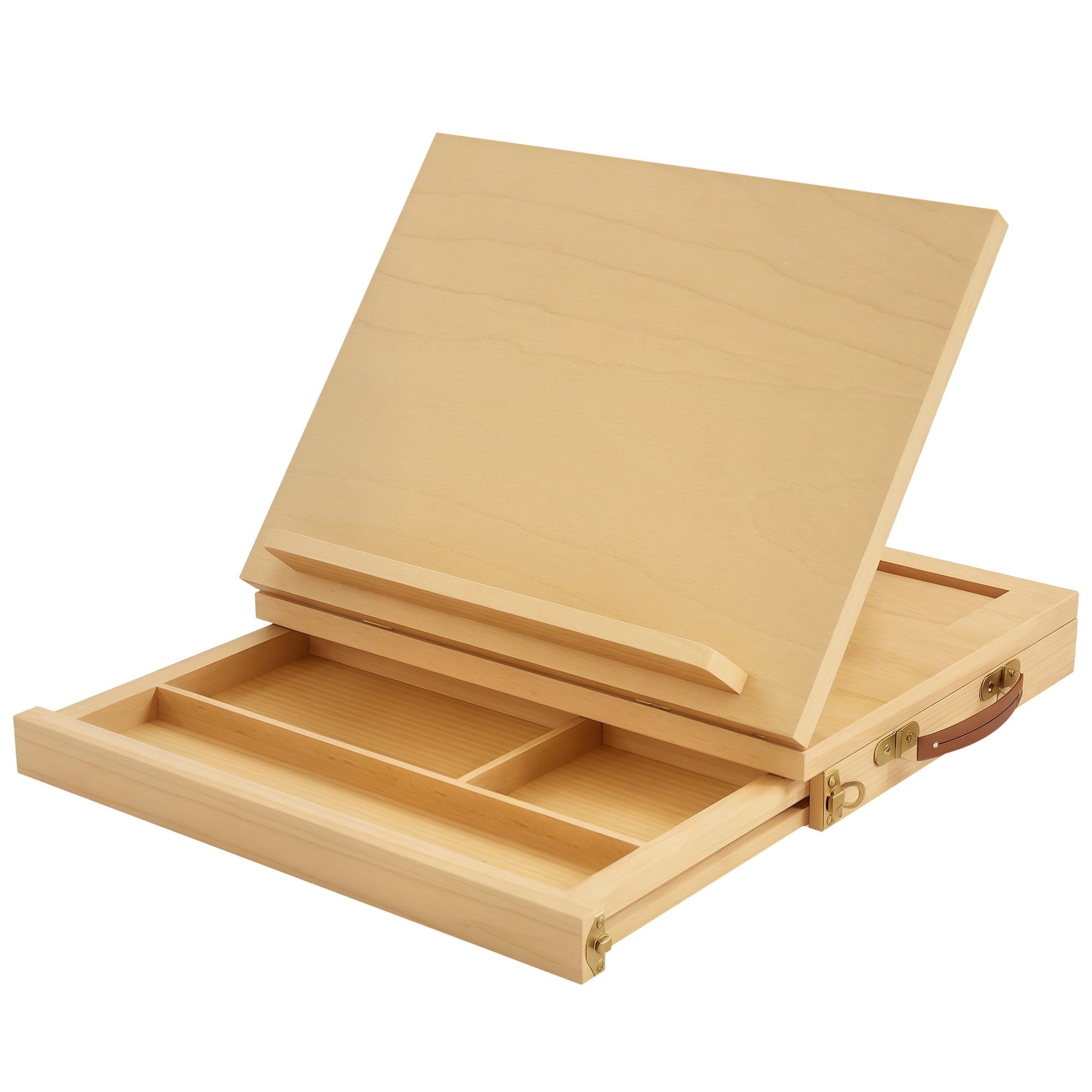 Tabletop Easel Adjustable Wooden Easel with Handle Portable Easel for Painting & Drawing Foldable Studio Easel with Drawer Beechwood Natural