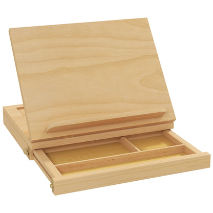 Tabletop Easel Adjustable Wooden Easel with Handle Portable Easel for Painting & Drawing Foldable Studio Easel with Drawer Beechwood Natural