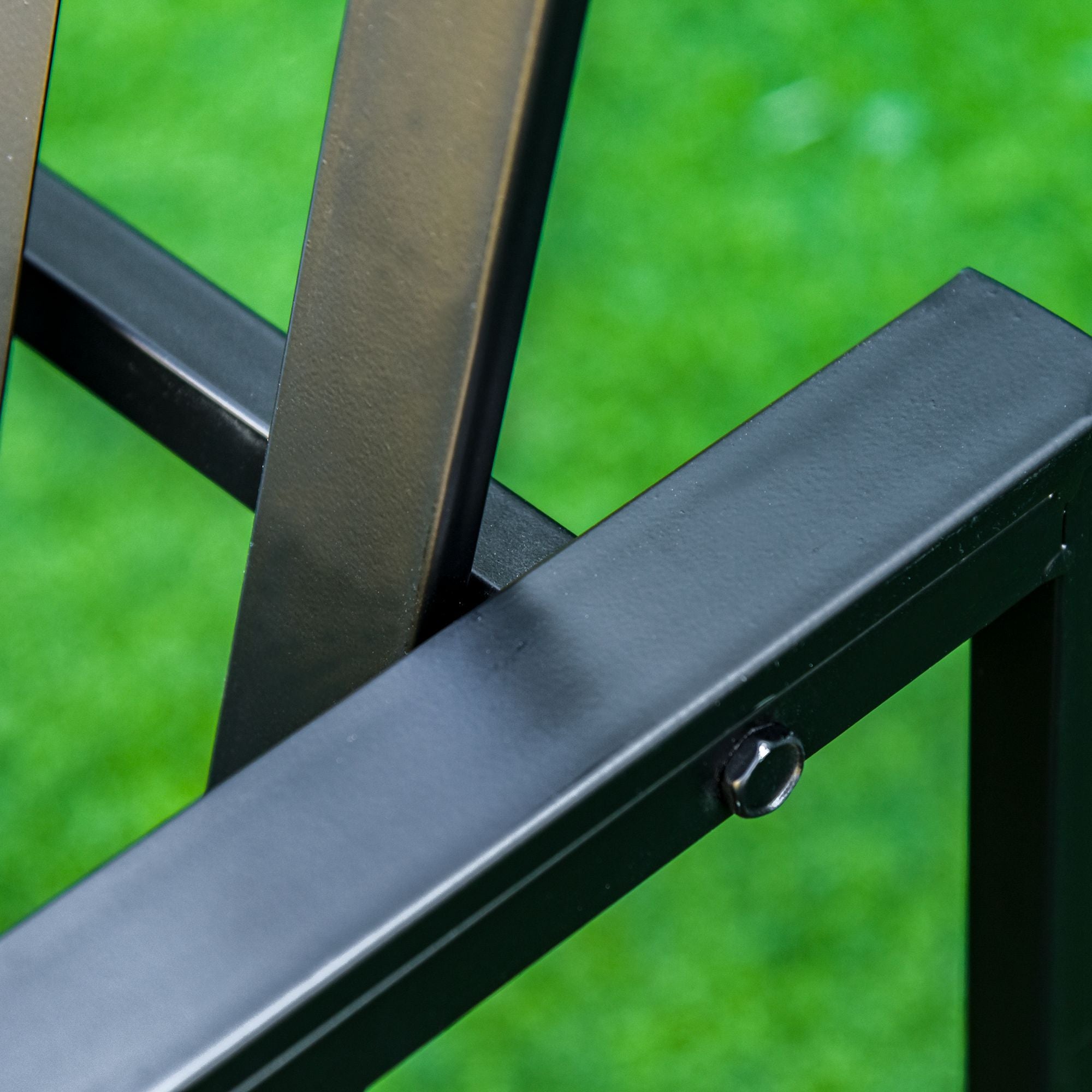 Contemporary Design 2-Seater Garden Bench, Dimensions: 108L x 63W x 80H cm, Black Epoxy Metal