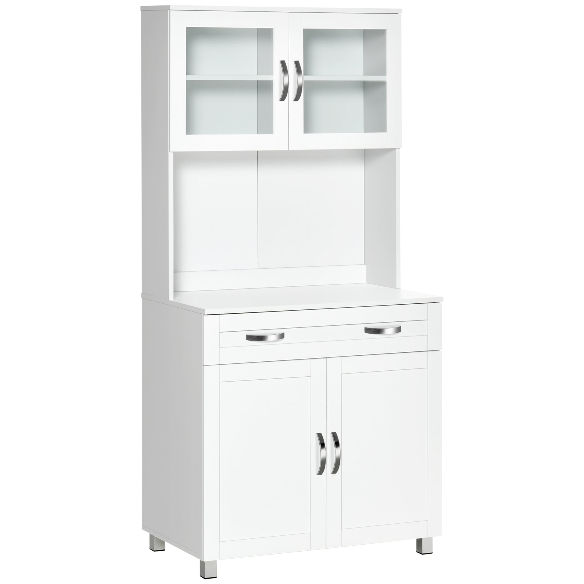 Kitchen Storage Cabinet Buffet Sideboard with Adjustable Interior Shelves and Drawer 31.5x18.9x66.9 inches White