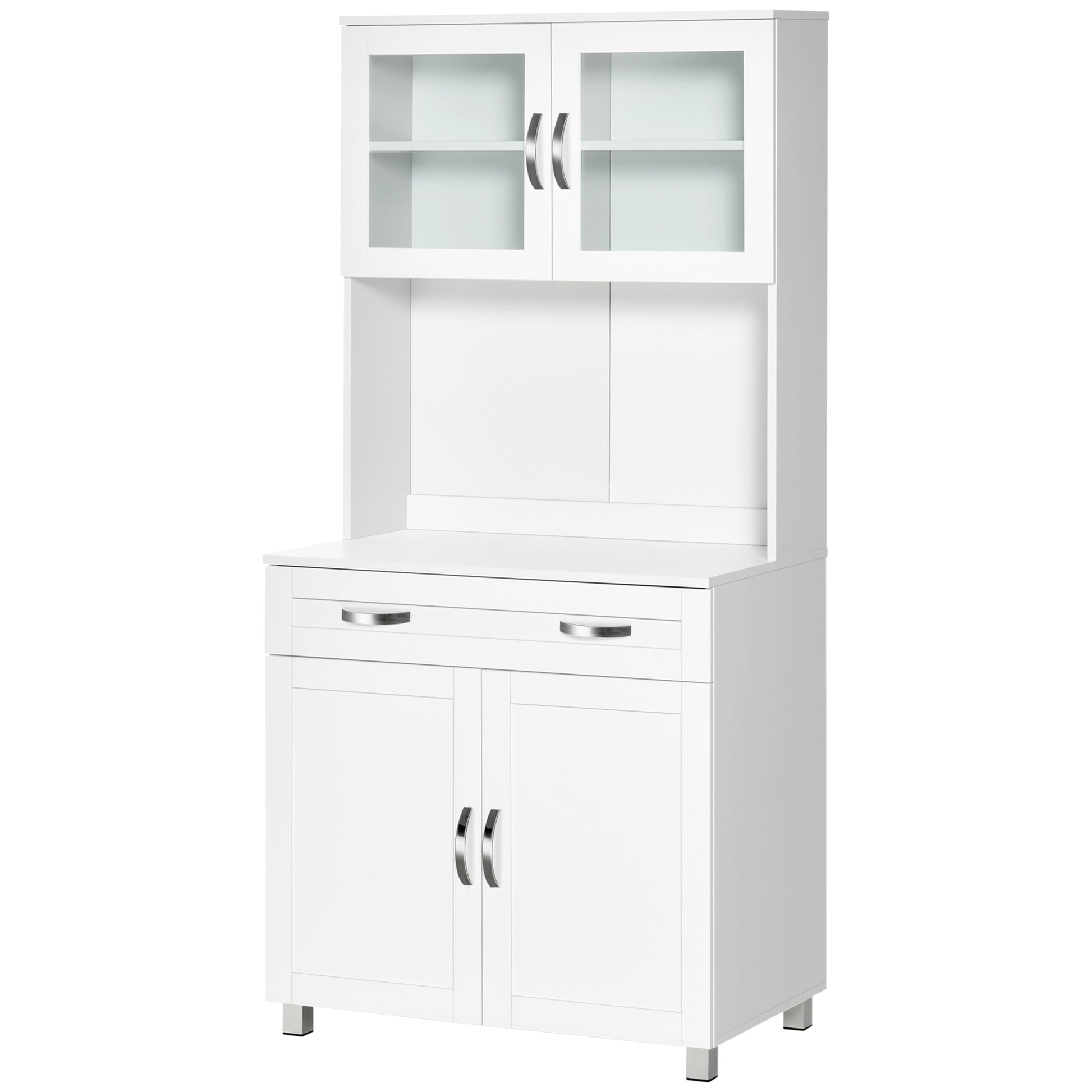 Kitchen Storage Cabinet Buffet Sideboard with Adjustable Interior Shelves and Drawer 31.5x18.9x66.9 inches White