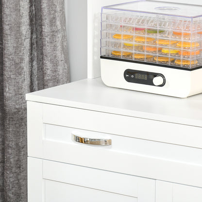 Kitchen Storage Cabinet Buffet Sideboard with Adjustable Interior Shelves and Drawer 31.5x18.9x66.9 inches White