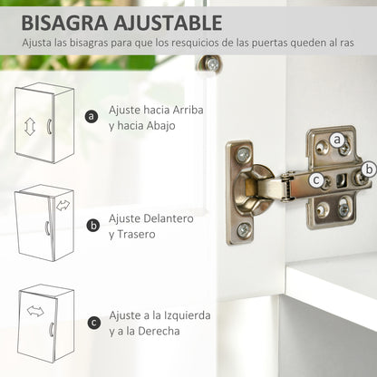 Kitchen Storage Cabinet Buffet Sideboard with Adjustable Interior Shelves and Drawer 31.5x18.9x66.9 inches White