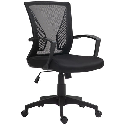 Office Chair with Tilt Function, Height Adjustable Desk Chair, Swivel Chair up to 120 kg, for Office, Study Room, Black