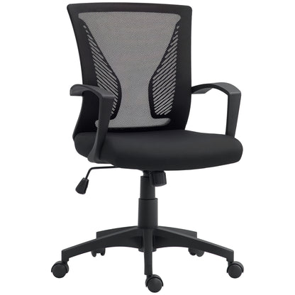 Office Chair with Tilt Function, Height Adjustable Desk Chair, Swivel Chair up to 120 kg, for Office, Study Room, Black