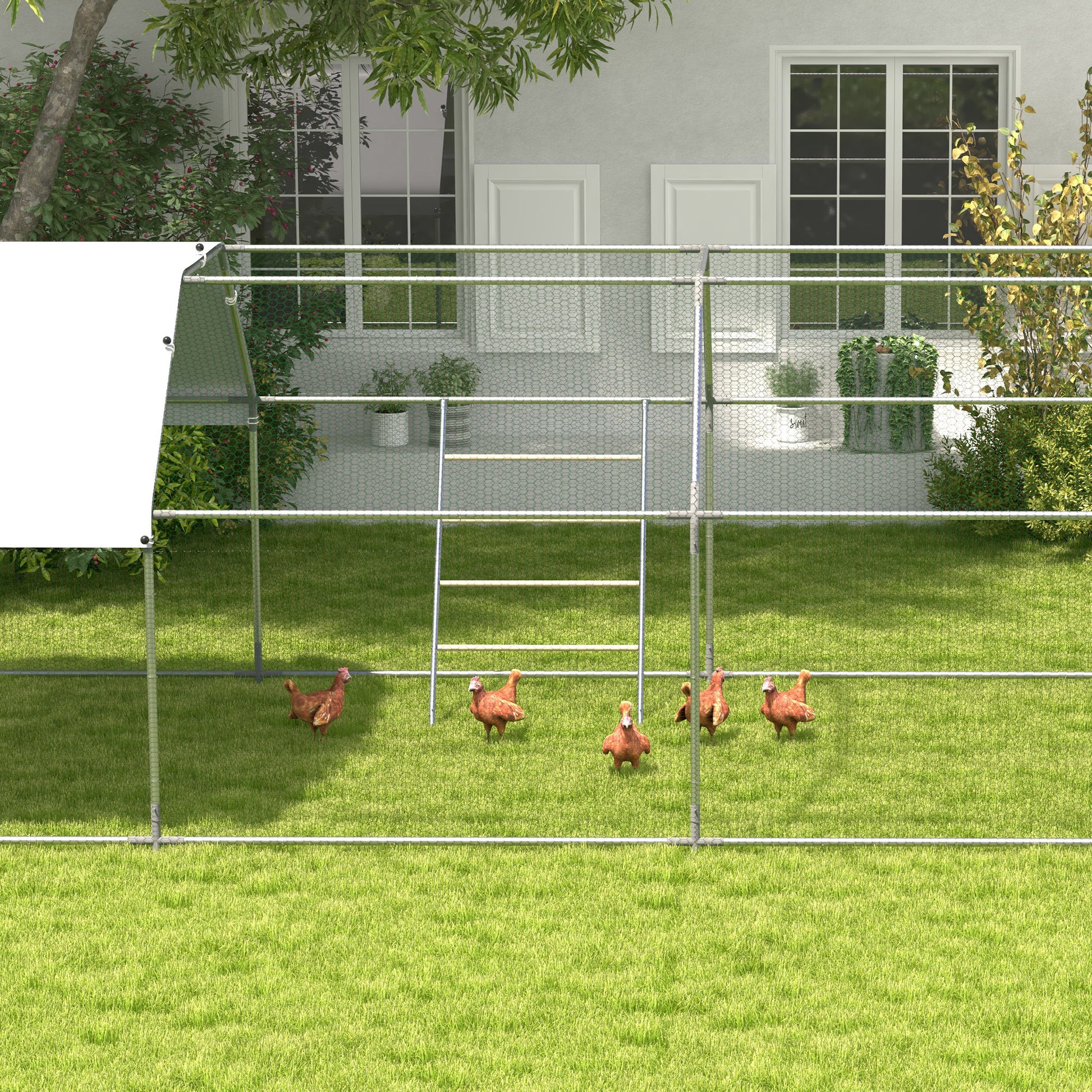 Wooden Chicken Perch Ladder, Chicken ladder Chicken playground Perch Climbing frame for 4-6 chickens 140 x 86 x 2.5 cm Natural wood