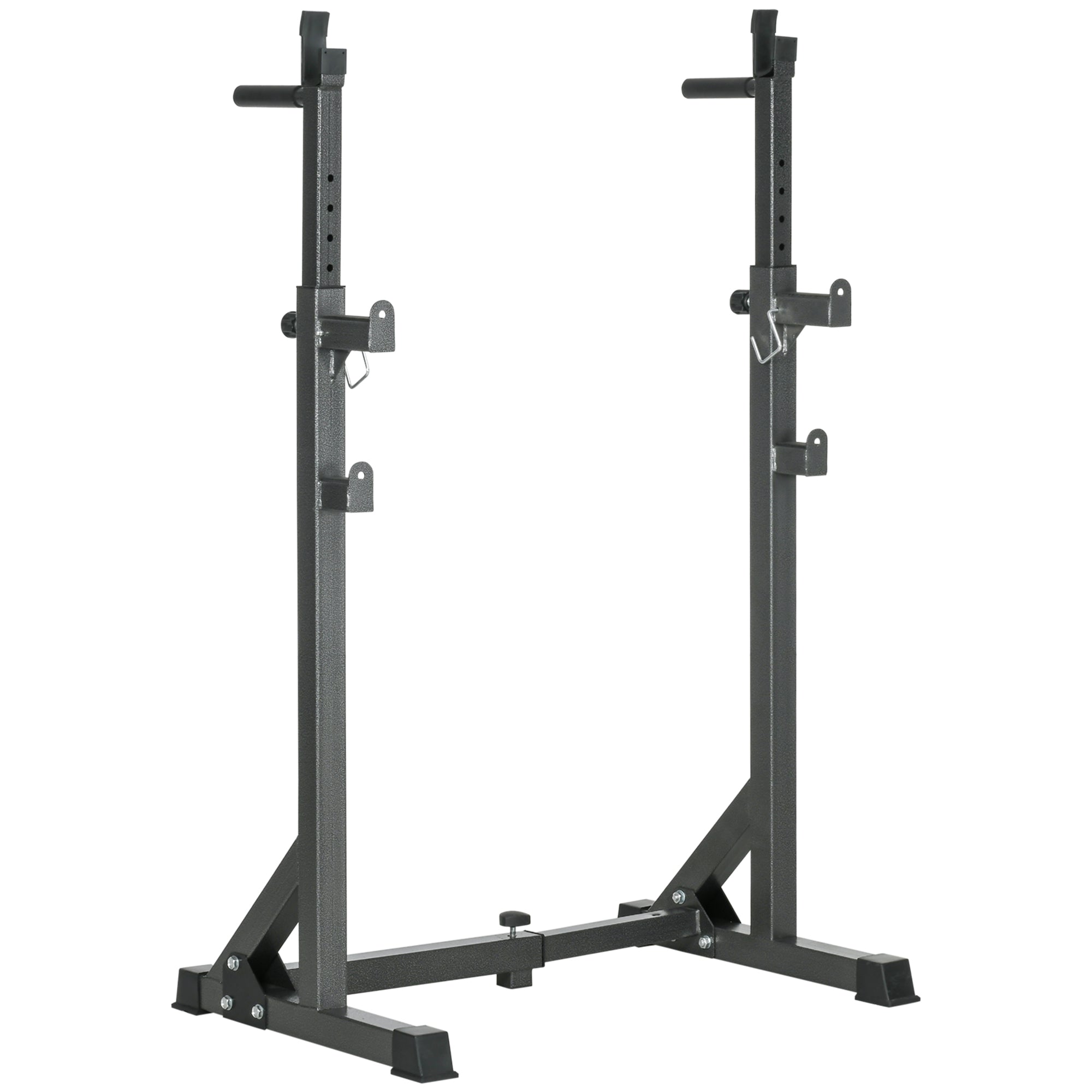 SPORTNOW Multifunctional Weight Bar Support with Adjustable Width and Height Muscular Rack with Steel Frame Load 150 kg for Gym Home Training Black