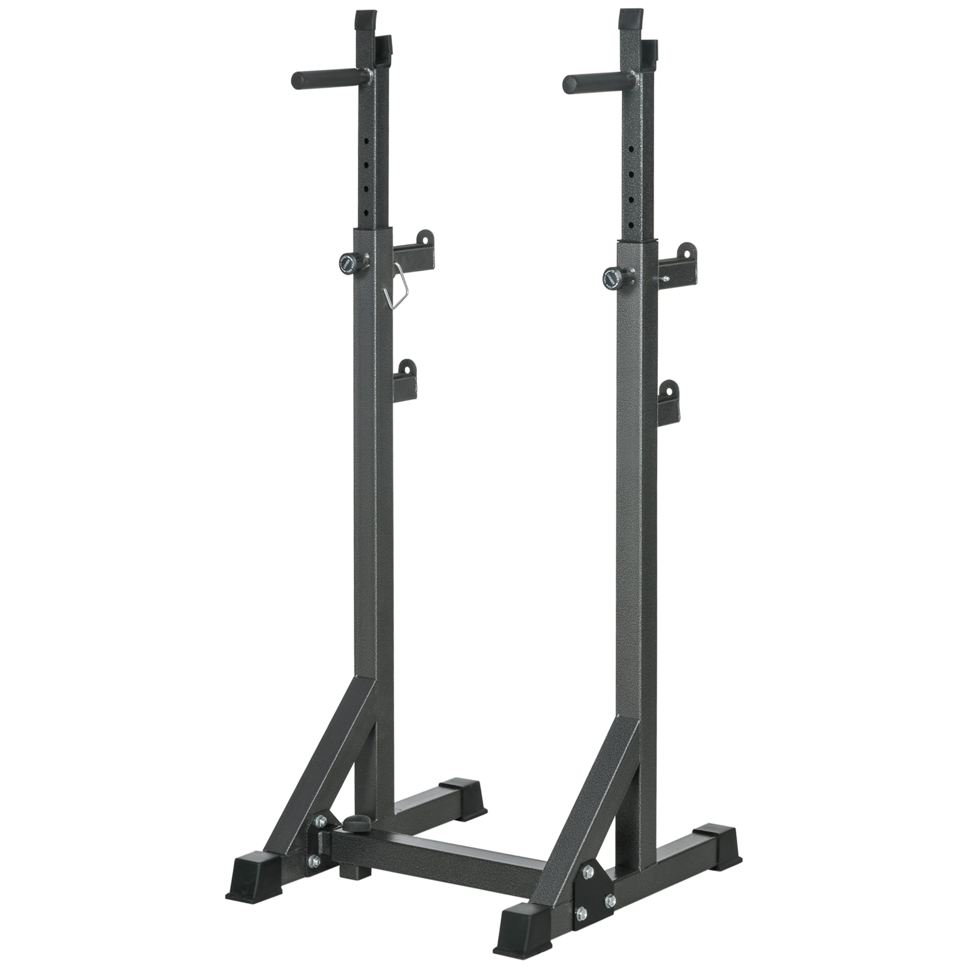 SPORTNOW Multifunctional Weight Bar Support with Adjustable Width and Height Muscular Rack with Steel Frame Load 150 kg for Gym Home Training Black