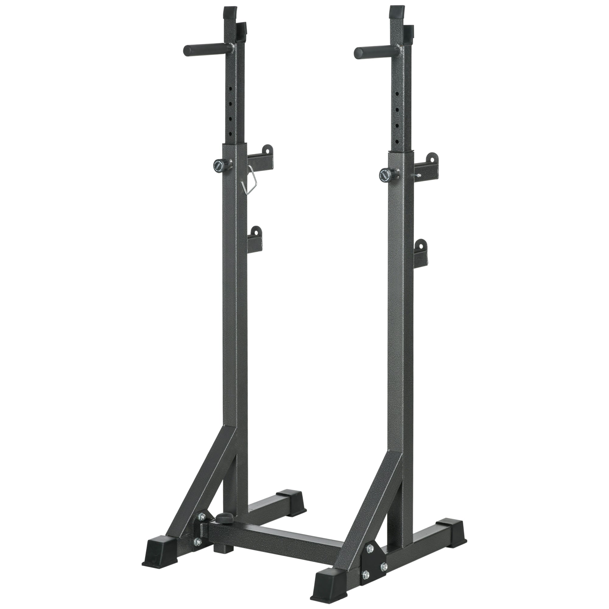 SPORTNOW Multifunctional Weight Bar Support with Adjustable Width and Height Muscular Rack with Steel Frame Load 150 kg for Gym Home Training Black