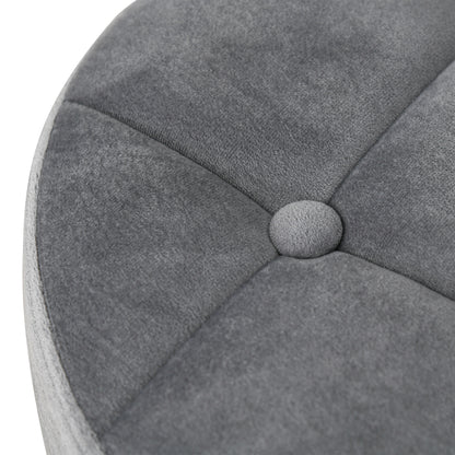 Salon Chair with Wheels Rolling Stool Height Adjustable Swivel Salon Stool Velvet Touch Foam Chrome Base Light Gray 35 x 35 x 49-61 cm