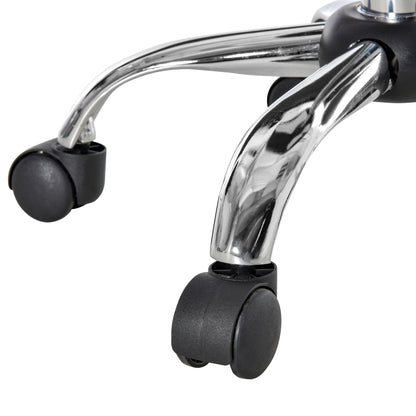 Salon Chair with Wheels Rolling Stool Height Adjustable Swivel Salon Stool Velvet Touch Foam Chrome Base Light Gray 35 x 35 x 49-61 cm