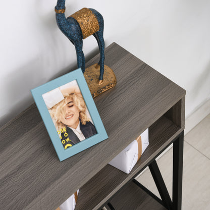 Entryway Console Table with 2 Compartments and Shelf Entryway Console Table Hallway 120x23.5x75 cm Gray and Black