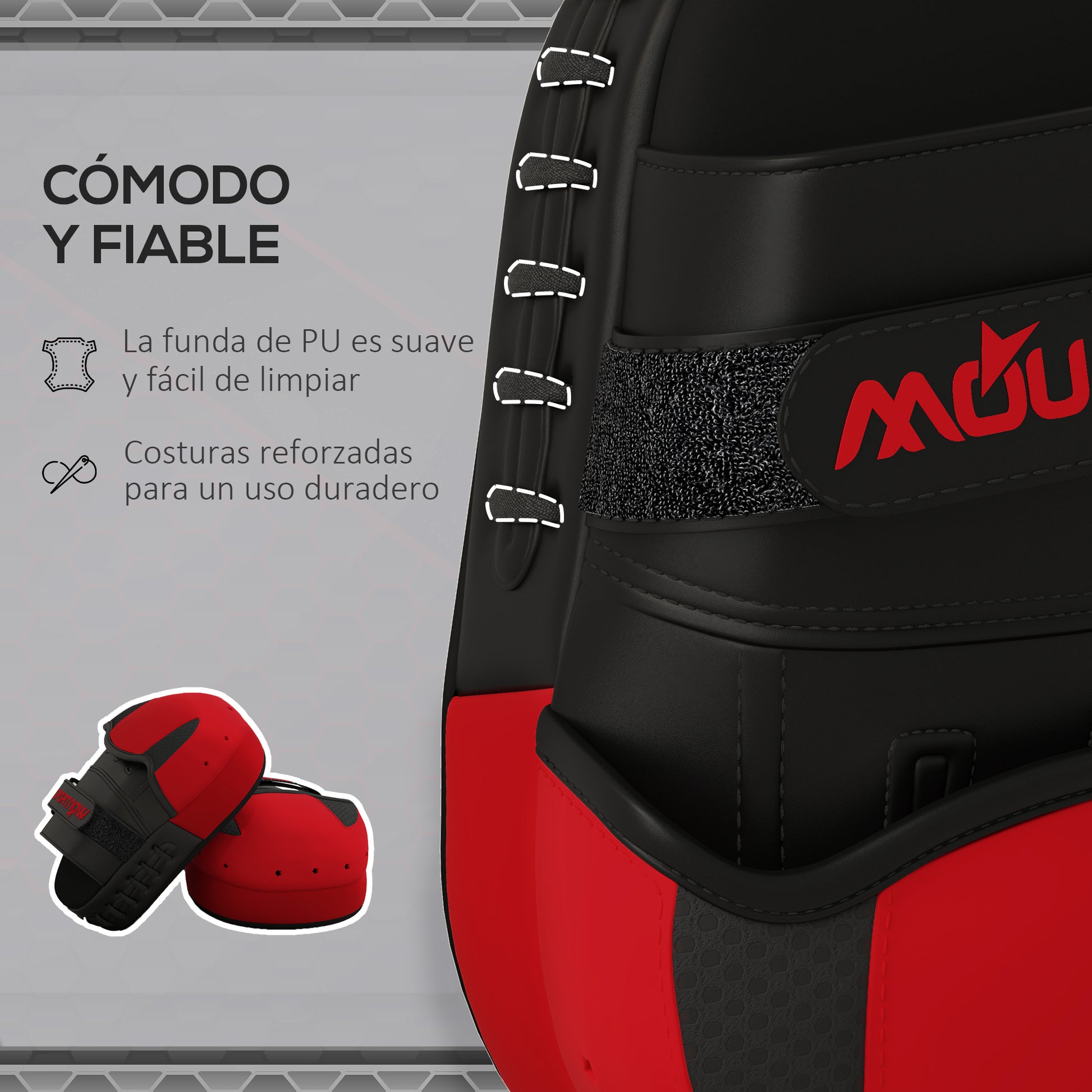 SPORTNOW Boxing Mitts Muay Thai MMA Curved Pads for Boxing Training Boxing Karate Taekwondo Kickboxing Training Sparring Martial Arts Red