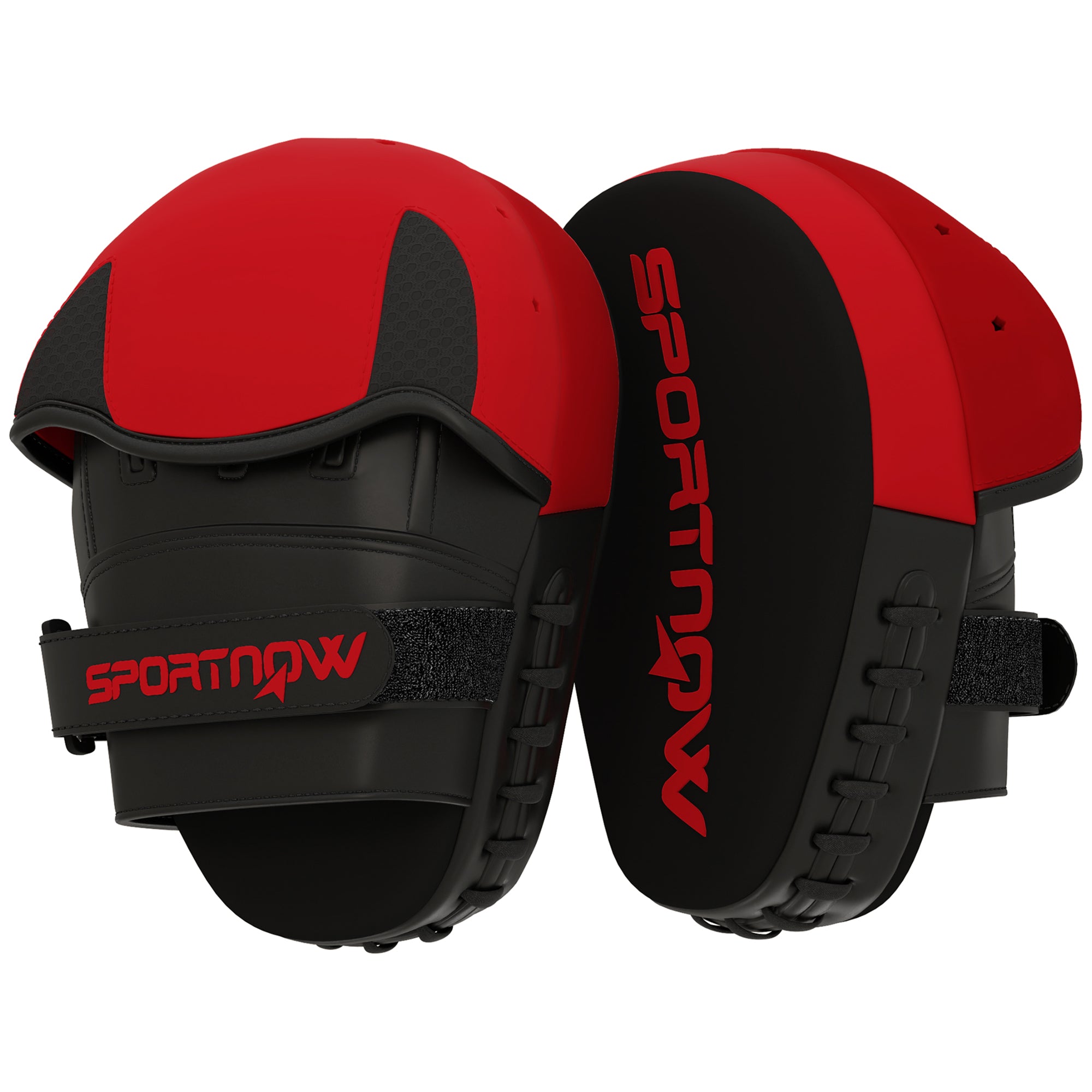 SPORTNOW Boxing Mitts Muay Thai MMA Curved Pads for Boxing Training Boxing Karate Taekwondo Kickboxing Training Sparring Martial Arts Red