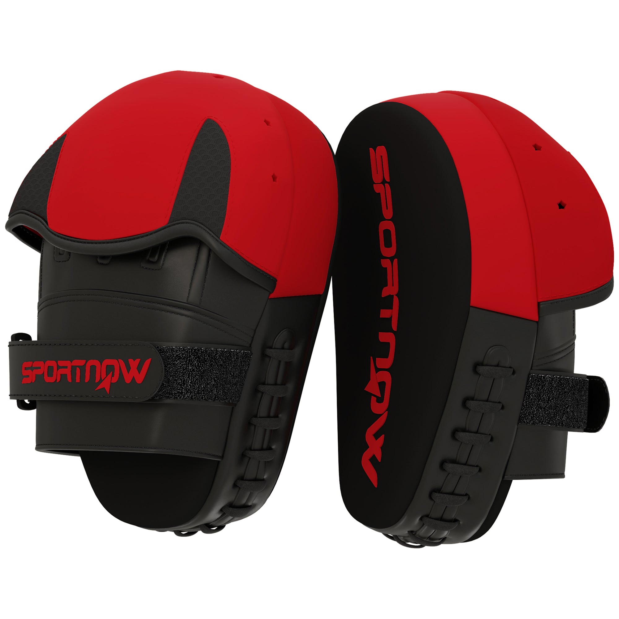 SPORTNOW Boxing Mitts Muay Thai MMA Curved Pads for Boxing Training Boxing Karate Taekwondo Kickboxing Training Sparring Martial Arts Red