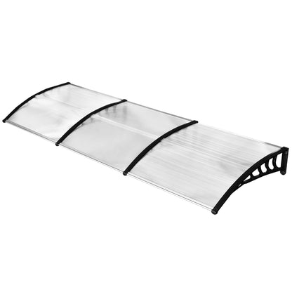 Door Canopy Awning 90 x 295 cm, Arch Canopy with UV Protection, Front Door Canopy Sunshade made of Polycarbonate Rain Shelter for Outdoor, White