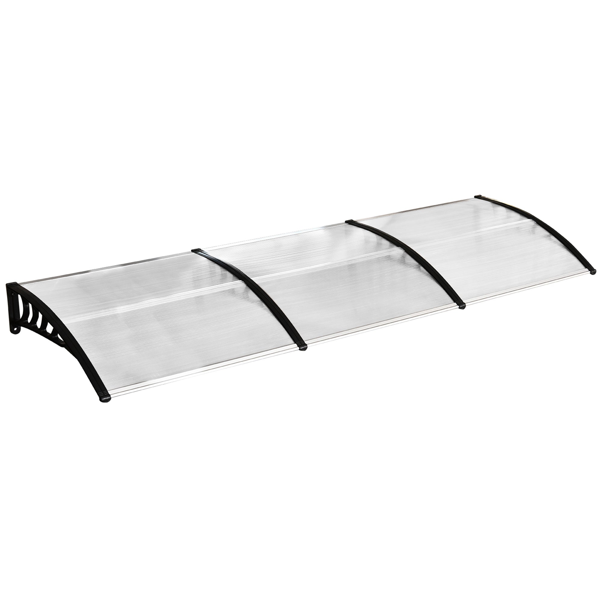 Door Canopy Awning 90 x 295 cm, Arch Canopy with UV Protection, Front Door Canopy Sunshade made of Polycarbonate Rain Shelter for Outdoor, White