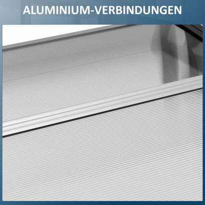 Door Canopy Awning 90 x 295 cm, Arch Canopy with UV Protection, Front Door Canopy Sunshade made of Polycarbonate Rain Shelter for Outdoor, White