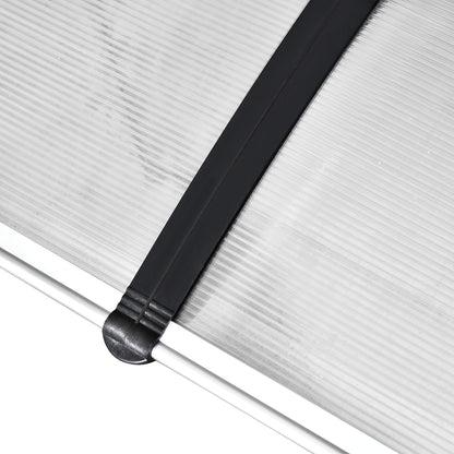 Door Canopy Awning 90 x 295 cm, Arch Canopy with UV Protection, Front Door Canopy Sunshade made of Polycarbonate Rain Shelter for Outdoor, White