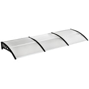 Door Canopy Awning 90 x 295 cm, Arch Canopy with UV Protection, Front Door Canopy Sunshade made of Polycarbonate Rain Shelter for Outdoor, White