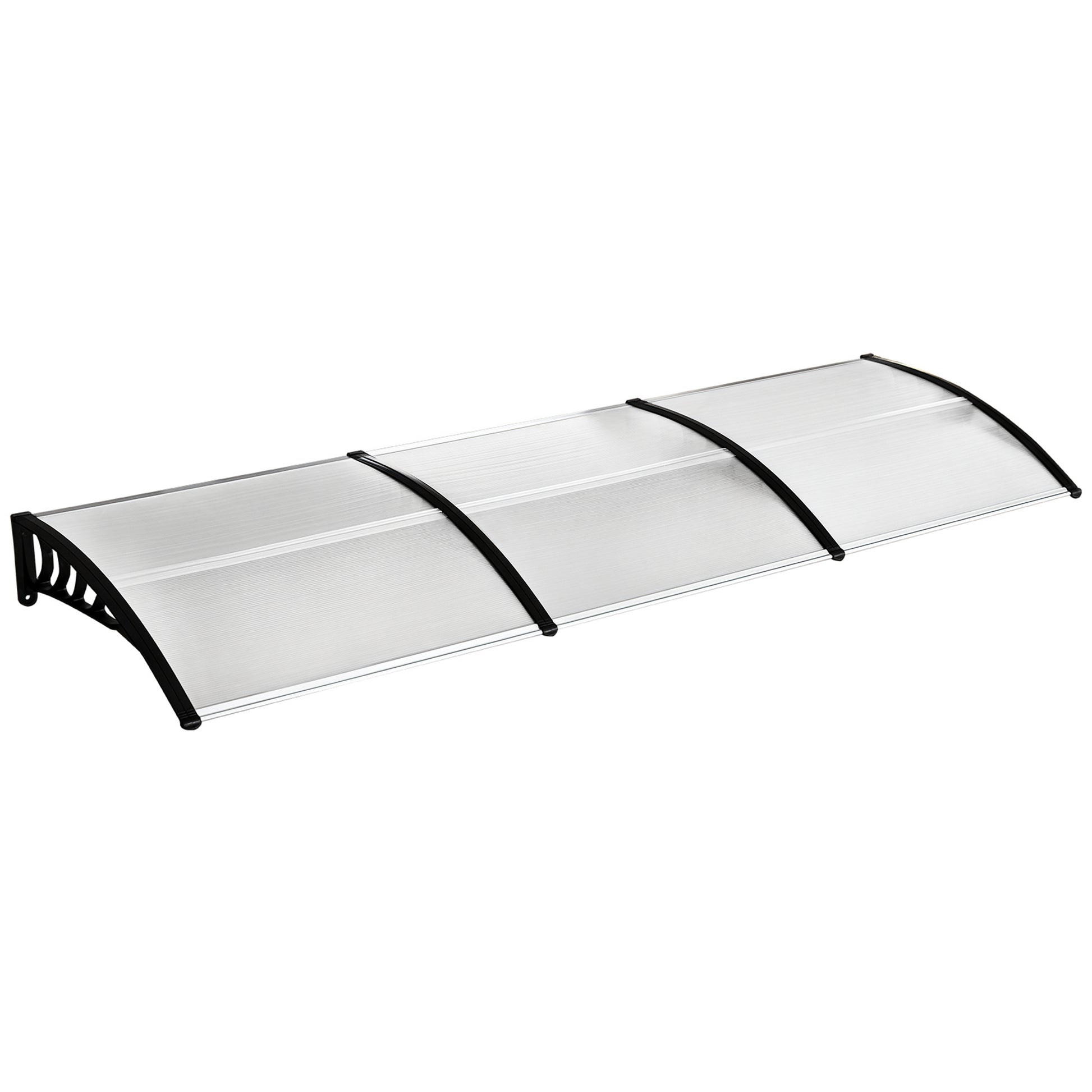 Door Canopy Awning 90 x 295 cm, Arch Canopy with UV Protection, Front Door Canopy Sunshade made of Polycarbonate Rain Shelter for Outdoor, White