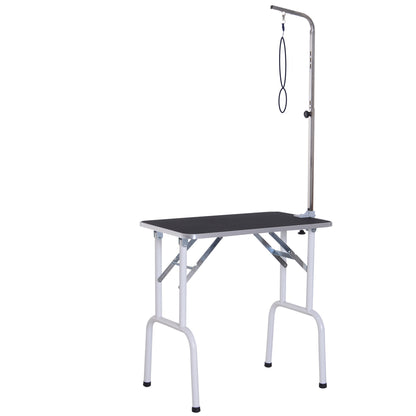 Folding Grooming Table Pet Grooming Table Shearing Table Grooming Table for Dogs Cats Metal Black 81 x 48.5 x 80 cm