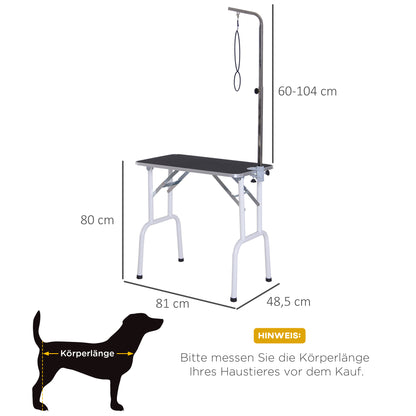 Folding Grooming Table Pet Grooming Table Shearing Table Grooming Table for Dogs Cats Metal Black 81 x 48.5 x 80 cm