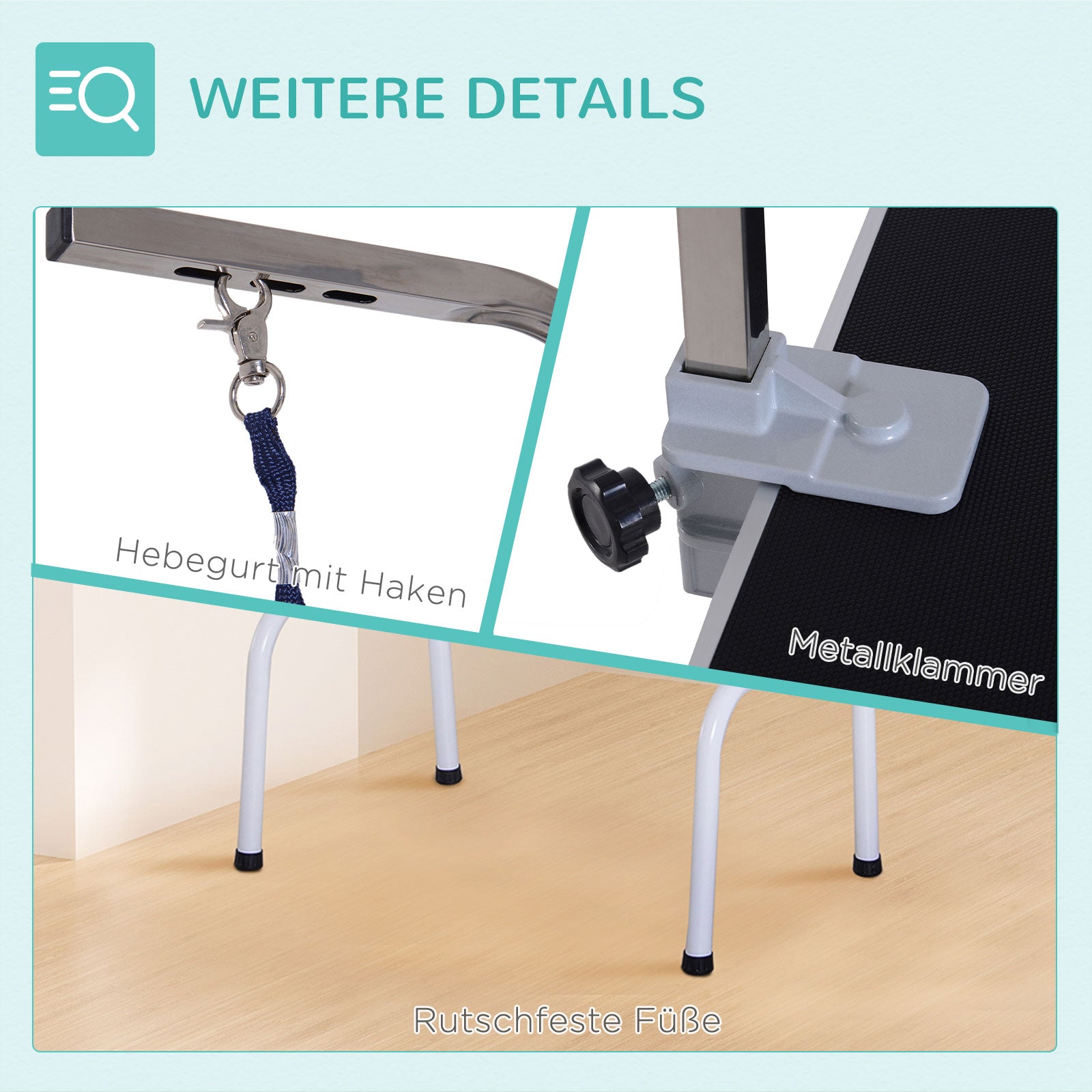 Folding Grooming Table Pet Grooming Table Shearing Table Grooming Table for Dogs Cats Metal Black 81 x 48.5 x 80 cm