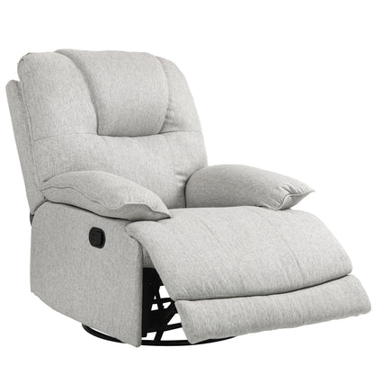 Recliner Armchair with Reclining Function, Footrest, TV Chair with Pocket Spring Padding, Linen Look, Armchair for Living Room, Gray