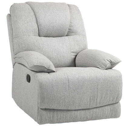 Recliner Armchair with Reclining Function, Footrest, TV Chair with Pocket Spring Padding, Linen Look, Armchair for Living Room, Gray