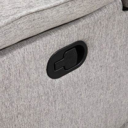 Recliner Armchair with Reclining Function, Footrest, TV Chair with Pocket Spring Padding, Linen Look, Armchair for Living Room, Gray