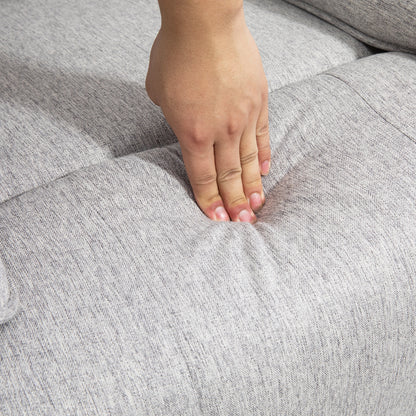 Recliner Armchair with Reclining Function, Footrest, TV Chair with Pocket Spring Padding, Linen Look, Armchair for Living Room, Gray