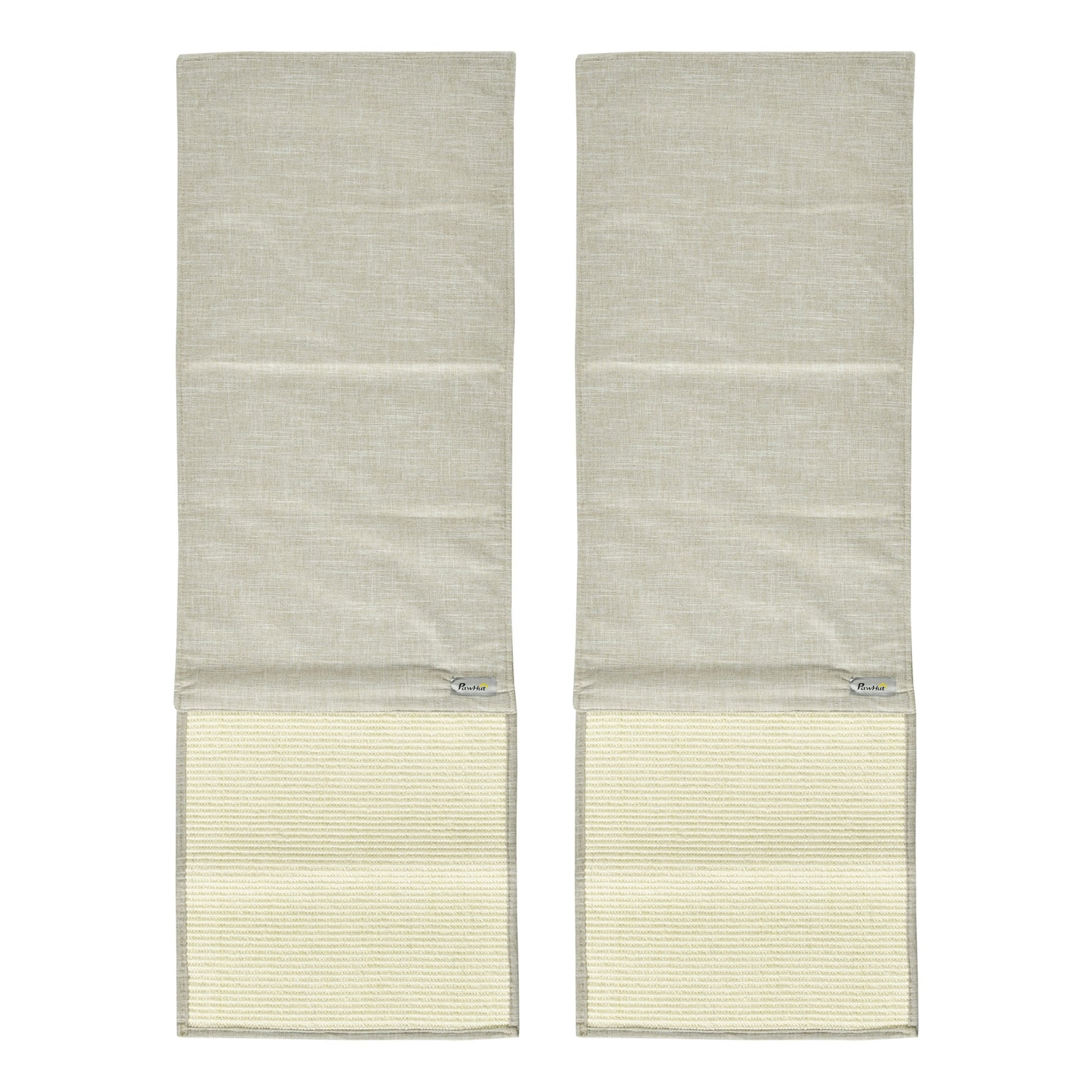 2-Piece Scratching Mat Scratch Protection Sofa Sisal Scratching Carpet for Cat Armchair Couch Cat Scratch Mat Beige+Gray 130 x 45 x 0.3 cm