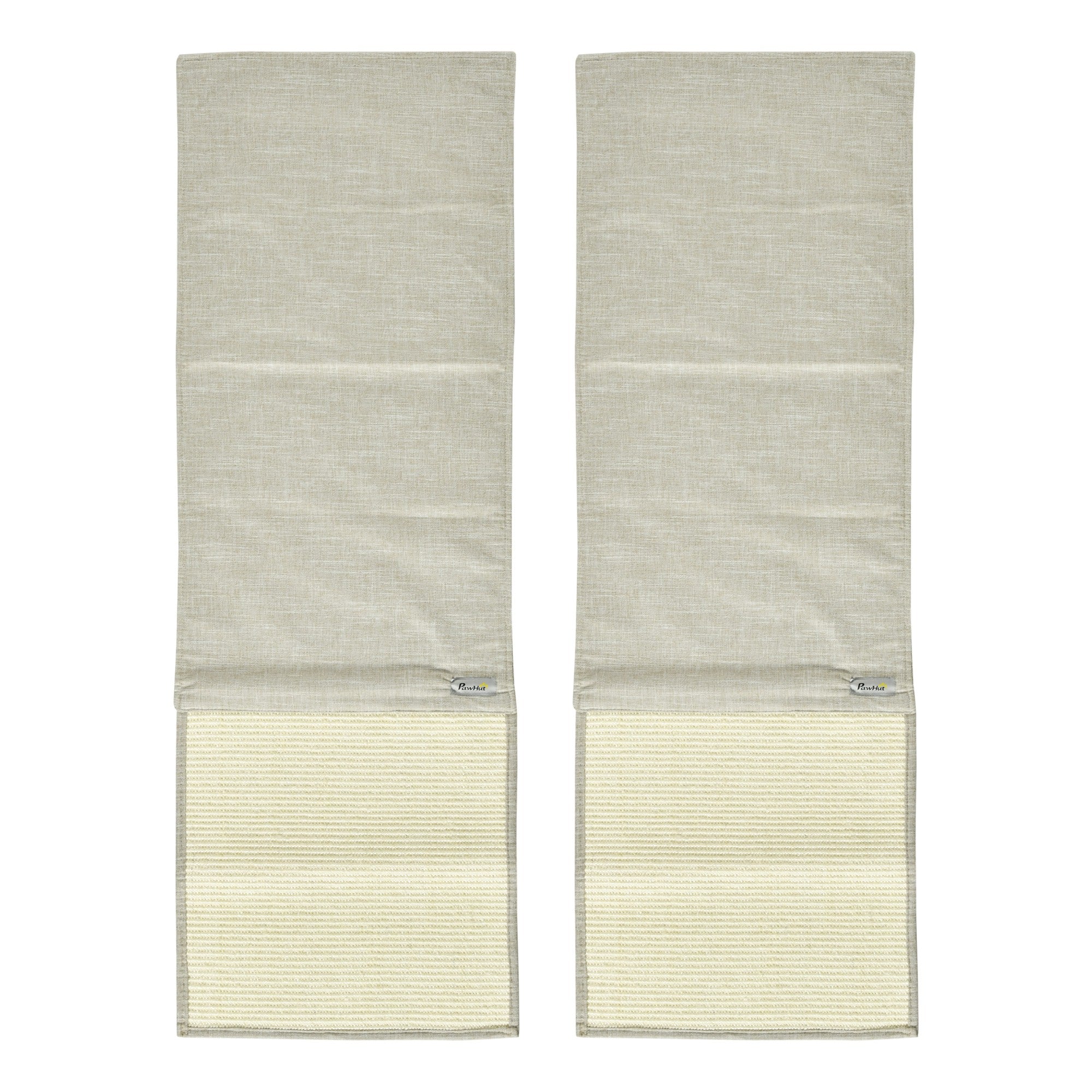 2-Piece Scratching Mat Scratch Protection Sofa Sisal Scratching Carpet for Cat Armchair Couch Cat Scratch Mat Beige+Gray 130 x 45 x 0.3 cm