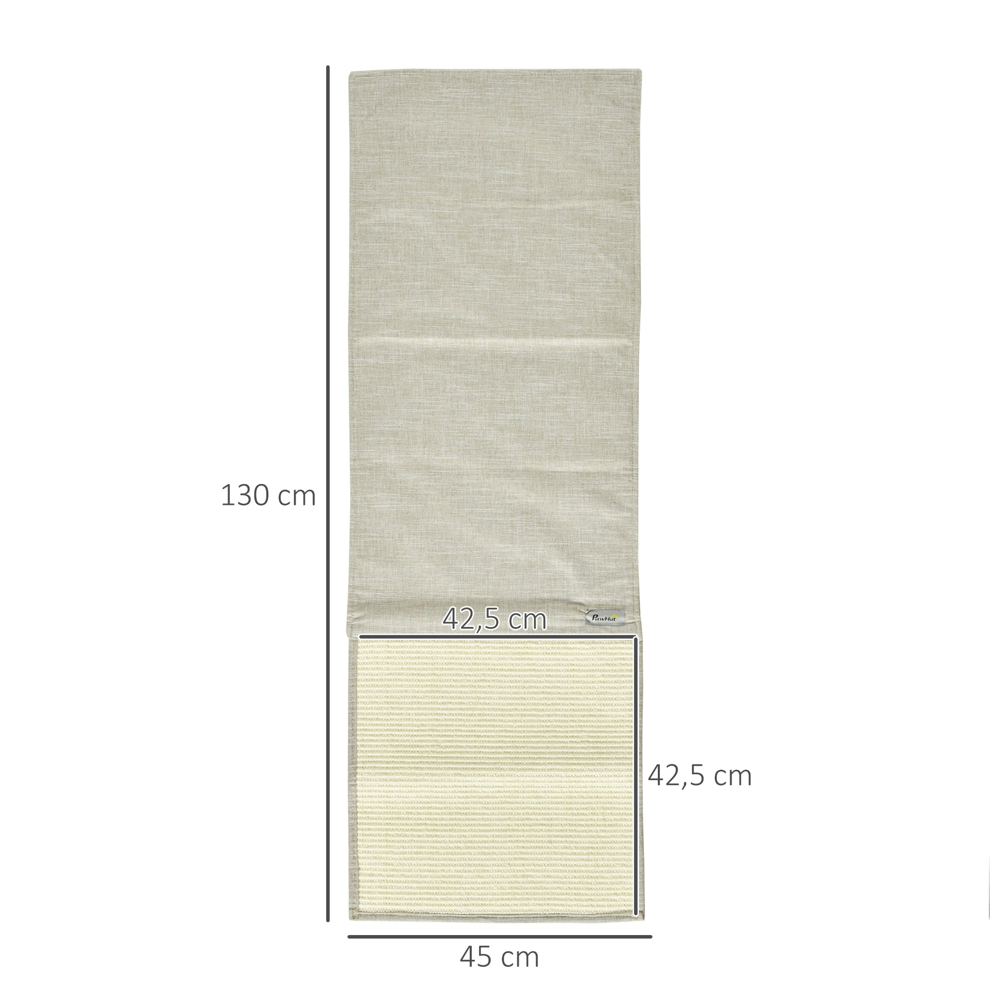 2-Piece Scratching Mat Scratch Protection Sofa Sisal Scratching Carpet for Cat Armchair Couch Cat Scratch Mat Beige+Gray 130 x 45 x 0.3 cm