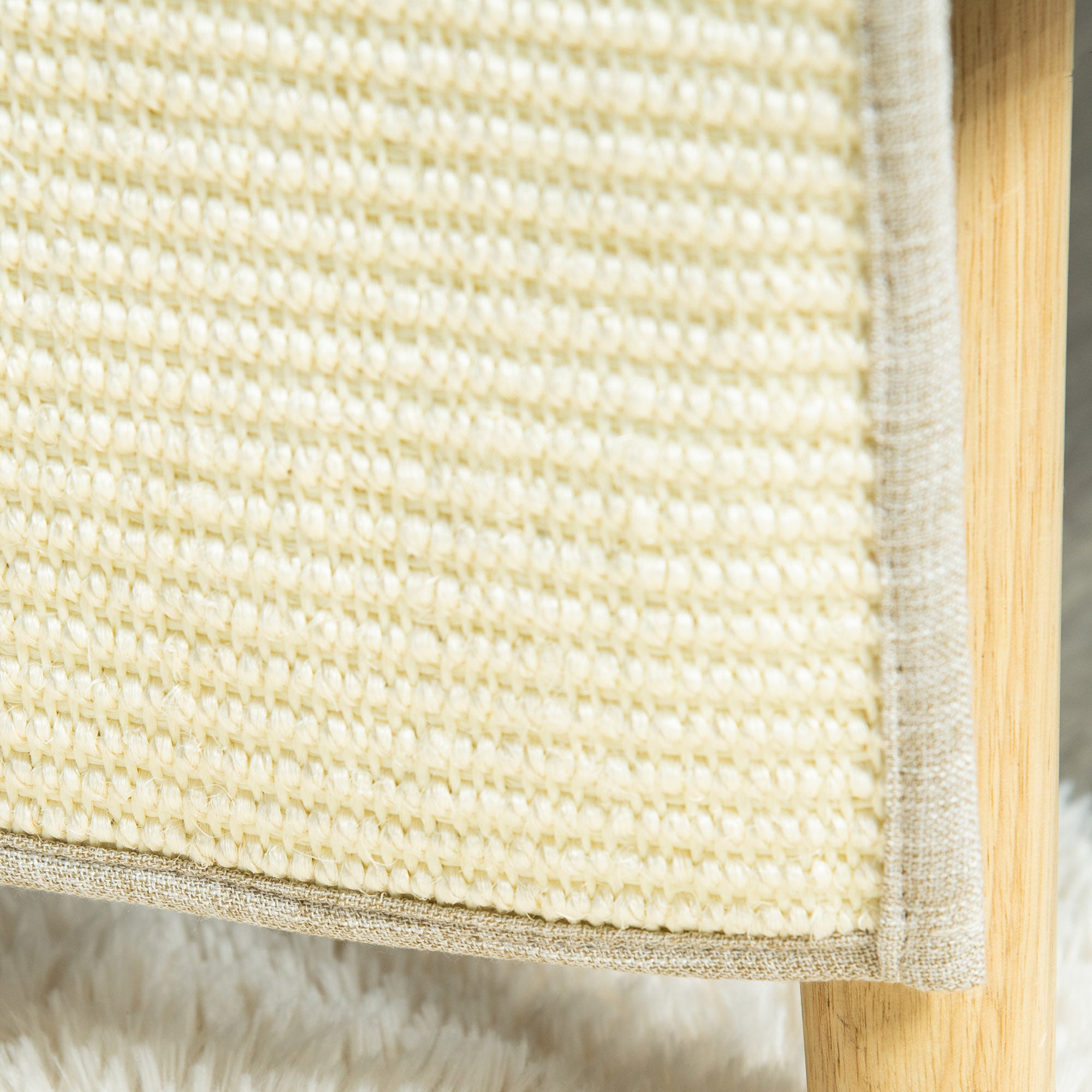 2-Piece Scratching Mat Scratch Protection Sofa Sisal Scratching Carpet for Cat Armchair Couch Cat Scratch Mat Beige+Gray 130 x 45 x 0.3 cm