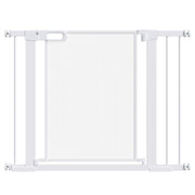 Dog Safety Gate Expandable 75-103 cm Stair Gate Door with 2 Extensions 7 and 14 cm Double Lock Automatic Closure White