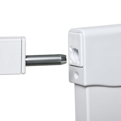 Dog Safety Gate Expandable 75-103 cm Stair Gate Door with 2 Extensions 7 and 14 cm Double Lock Automatic Closure White