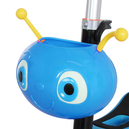 3-in-1 Scooter for Children 18+ Months Three-Wheel Scooter with Removable Seat Adjustable Handlebar Push Handle Height 62x25x72.5 cm Blue