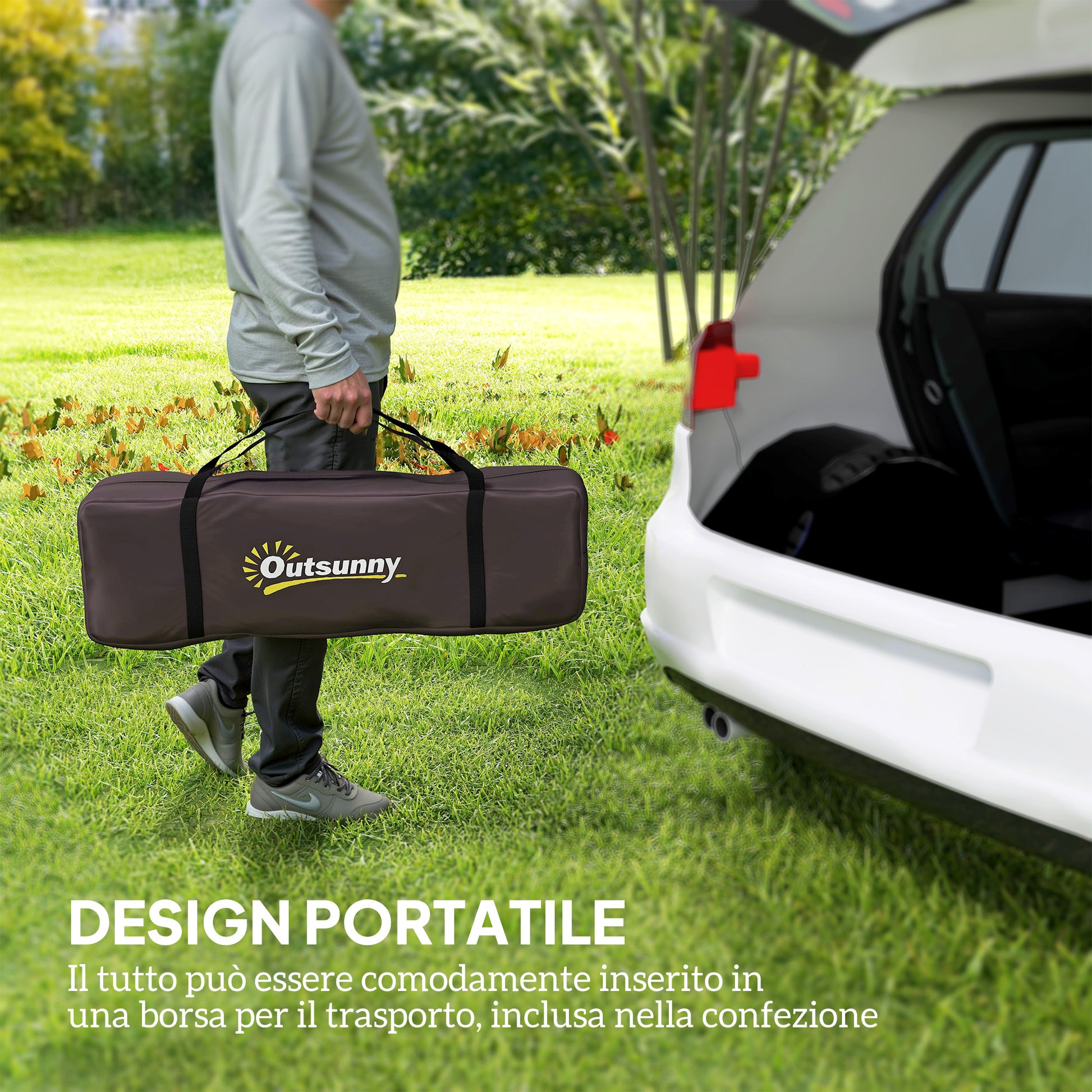 Tunnel Camping Tent for 2-4 People with 2 Rooms, Waterproof Family Trekking Fishing Tent 3000mm with Reinforced Floor, Double Doors, Carry Bag, 360x250x130 cm, Gray