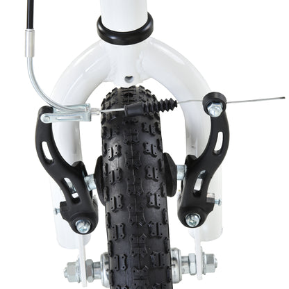 Scooter for Children Over 5 Years Old 2 Rubber Inflatable Tires with Handlebar Brakes Adjustable Non-Slip Pedal 120x58x85-95 cm White