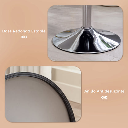 Bar Stool High Kitchen Stool Adjustable Height 52-66 cm Upholstered in Velvet 360° Swivel for Dining Counter Dressing Table Brown