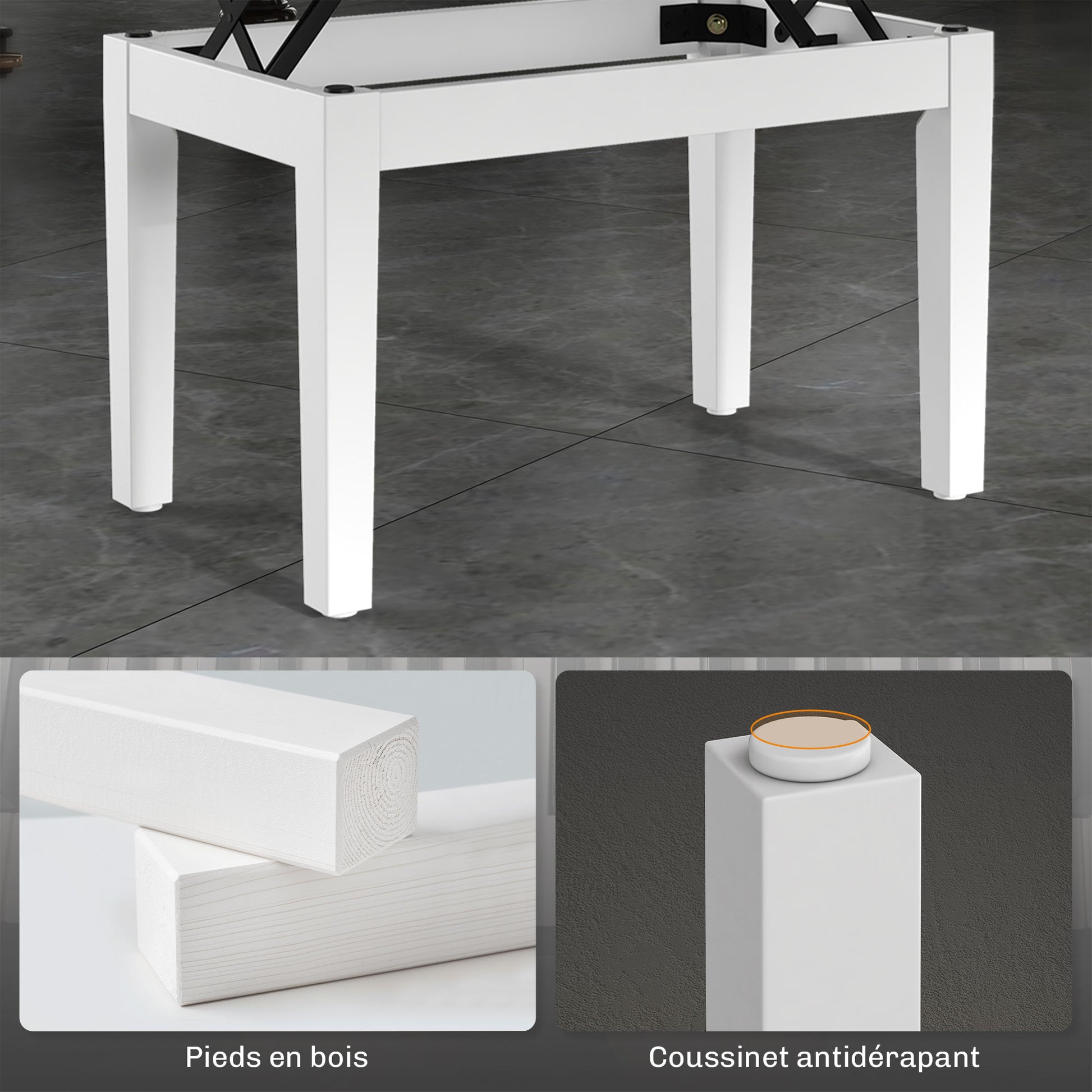 Piano Bench, Height Adjustable Solid Wood Keyboard Bench, Piano Stool with Storage Compartment, Polyurethane Upholstered Seat with 10 Buttons, Stable and Non-slip, White