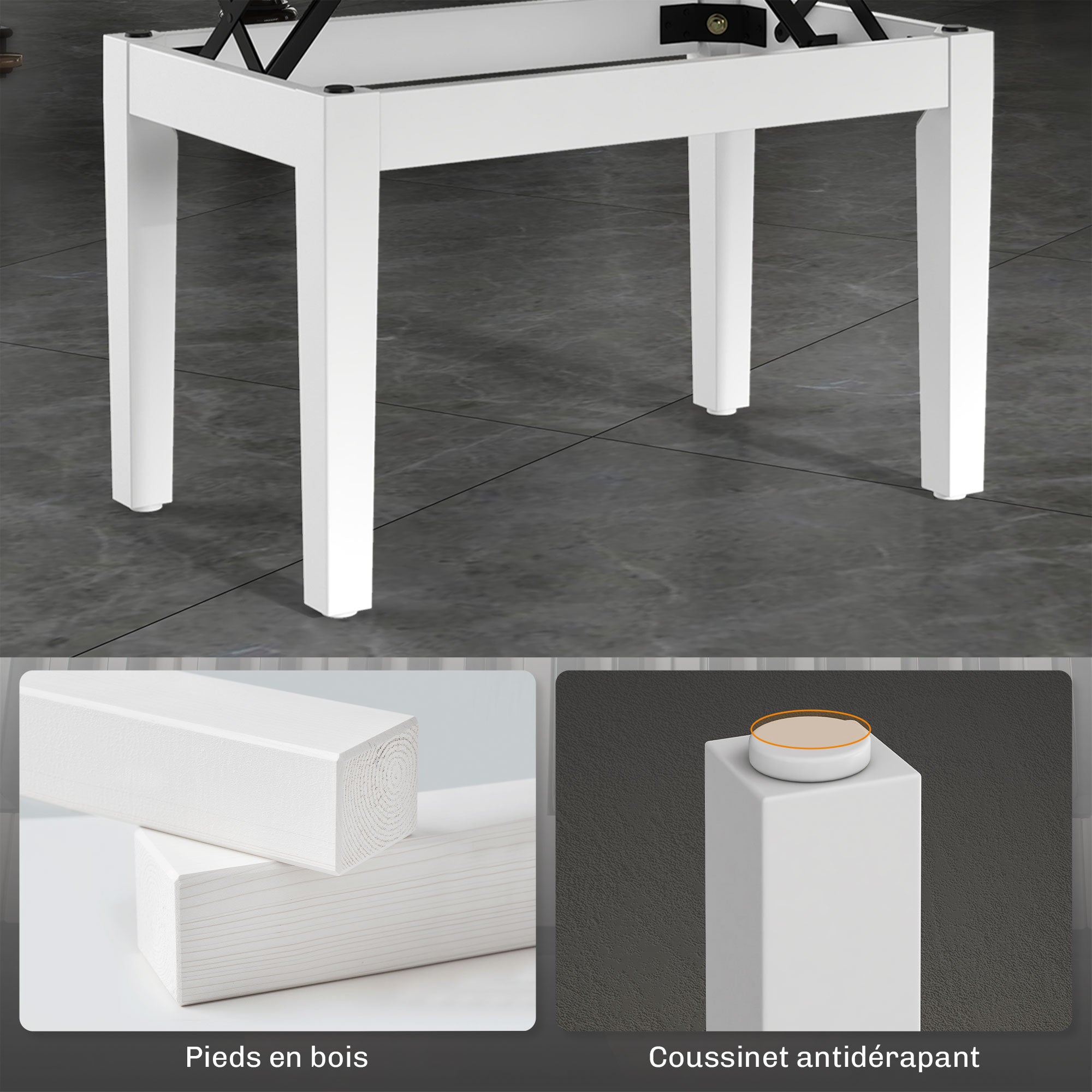 Piano Bench, Height Adjustable Solid Wood Keyboard Bench, Piano Stool with Storage Compartment, Polyurethane Upholstered Seat with 10 Buttons, Stable and Non-slip, White
