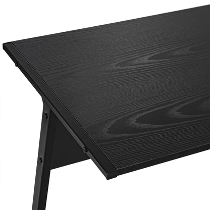 L-Shaped Computer Desk for Study Office Minimalist Modern with Large Space 112.5x152x74 cm Black
