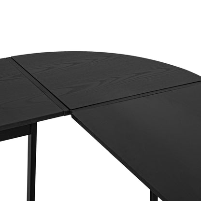 L-Shaped Computer Desk for Study Office Minimalist Modern with Large Space 112.5x152x74 cm Black