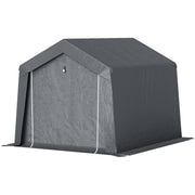 Garden Shed, Storage Tent, 3 x 3 m, Waterproof and UV-Resistant, Galvanized Steel Frame and Large Door, Bike Garage Shelter for Outdoor, Dark Gray