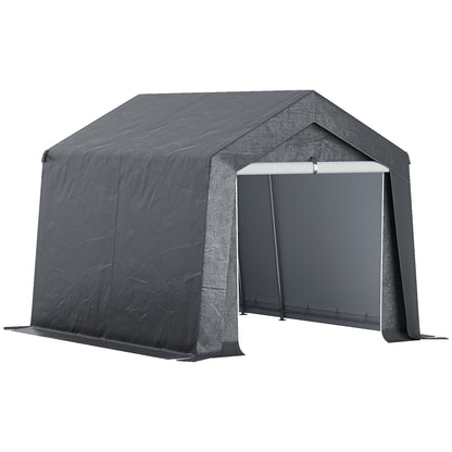 Garden Shed, Storage Tent, 3 x 3 m, Waterproof and UV-Resistant, Galvanized Steel Frame and Large Door, Bike Garage Shelter for Outdoor, Dark Gray