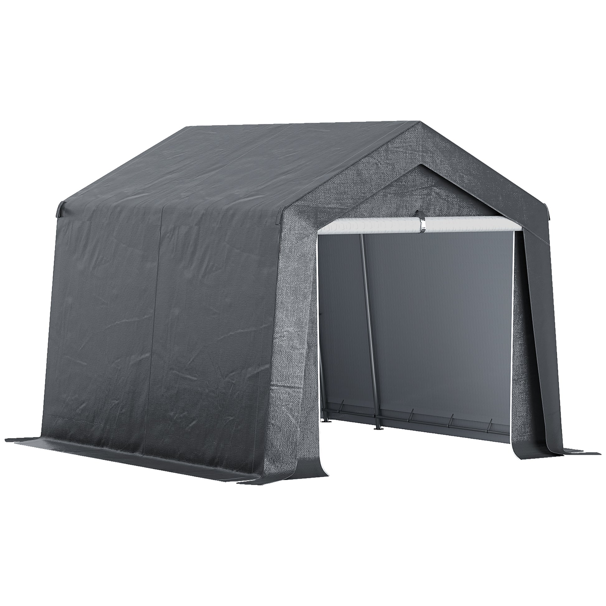 Garden Shed, Storage Tent, 3 x 3 m, Waterproof and UV-Resistant, Galvanized Steel Frame and Large Door, Bike Garage Shelter for Outdoor, Dark Gray